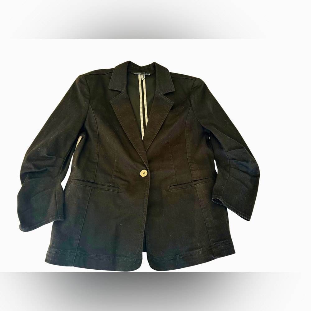 White House Black Market black blazer with rouched sleeves